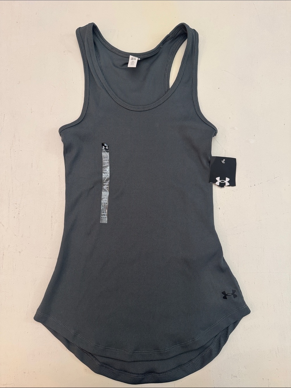 Under Armour Women’s Dark Charcoal Ribbed Racer Tank NWT XS